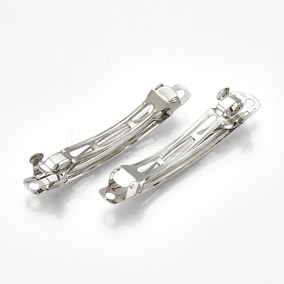 Platinum Plated Iron Hair Barrette Findings X-PJH1015Y-1