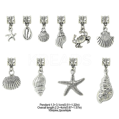 Marine Organism Theme Tibetan Style Alloy Pendant PALLOY-FS00004-1