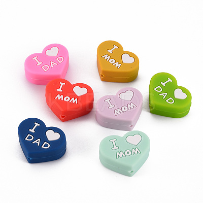 Mother's Day Father's Day Food Grade Eco-Friendly Silicone Focal Beads SIL-N002-10-1