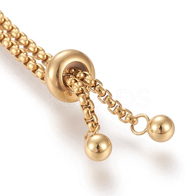Adjustable 304 Stainless Steel Slider Bracelet/Bolo Bracelets Making STAS-I153-02G-1
