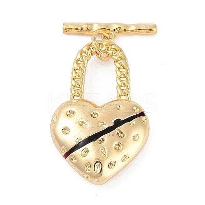 Brass Enamel Toggle Clasps KK-K391-13G-1