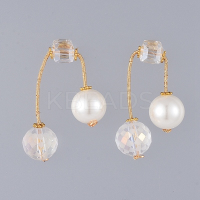 Pendant Necklaces and Ear Studs Jewelry Sets SJEW-JS01064-03-1