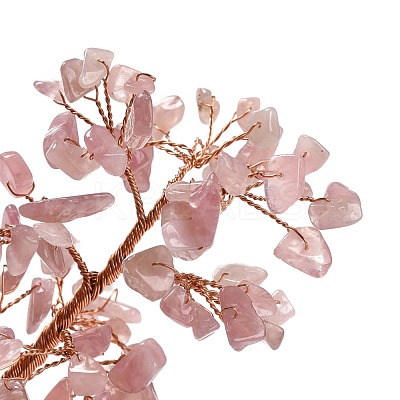 Natural Rose Quartz Chips & Agate Pedestal Display Decorations DJEW-A001-04C-1