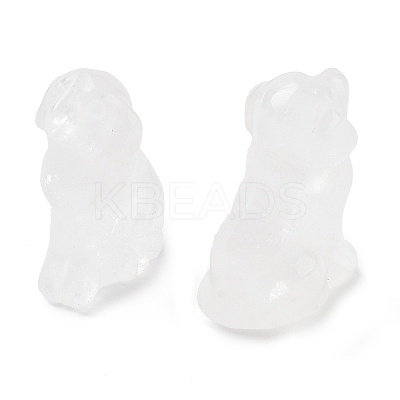 Natural Quartz Crystal Carved Dog Figurines DJEW-L023-A03-1