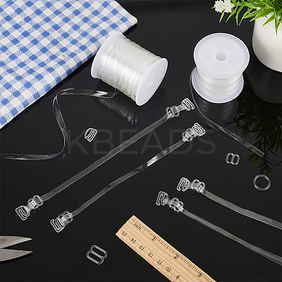 2 Rolls 2 Styles Invisible Stretchy TPU Plastic Transparent Elastic Strap FIND-BC0004-80-1