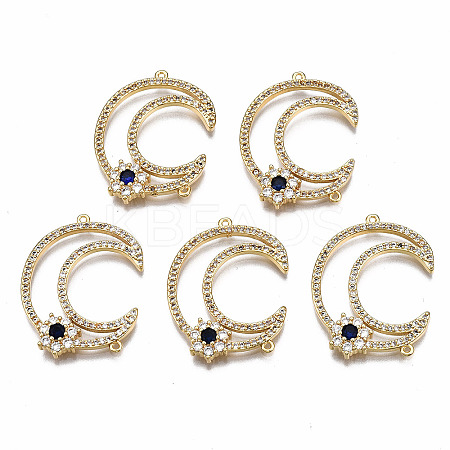 Brass Micro Pave Cubic Zirconia Links Connectors KK-Q277-044-NF-1
