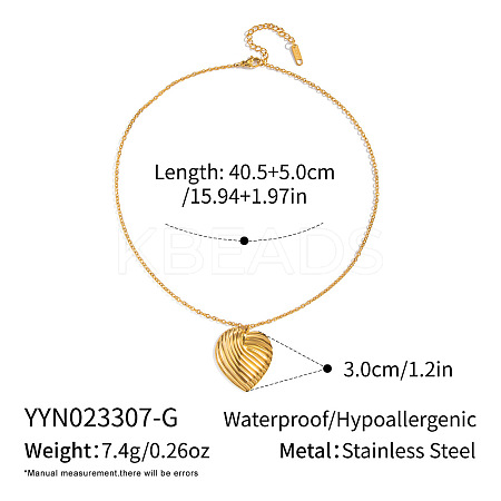 Sweet Design 304 Stainless Steel Heart Pendant Necklaces DY4160-2-1