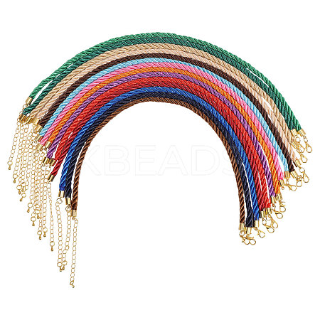 14Pcs 14 Styles Polyester Braided Round Cord Necklace Making NJEW-PH01638-1