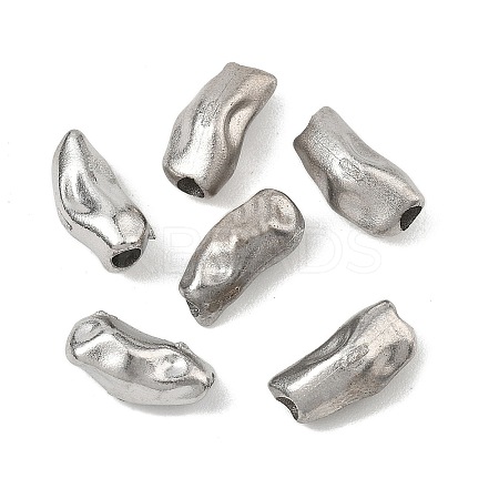 Hammered 304 Stainless Steel Beads STAS-B127-01P-11-1