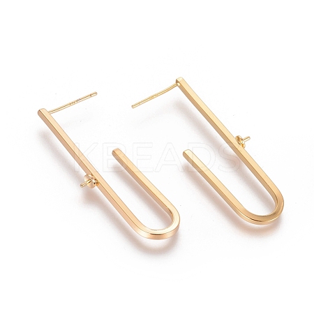 Brass Stud Earring Findings X-KK-T038-234G-1