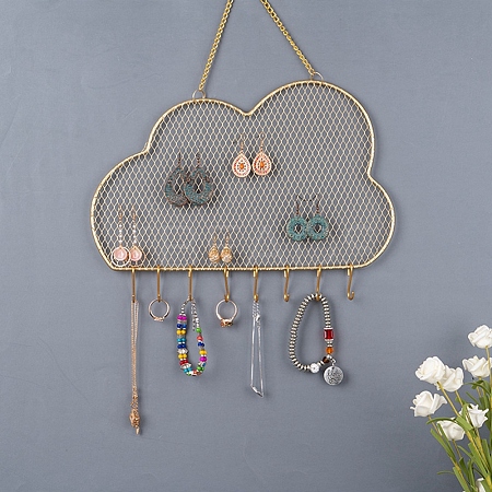 Iron Grid Shape Wall Mount Earring Display ODIS-P010-01G-1