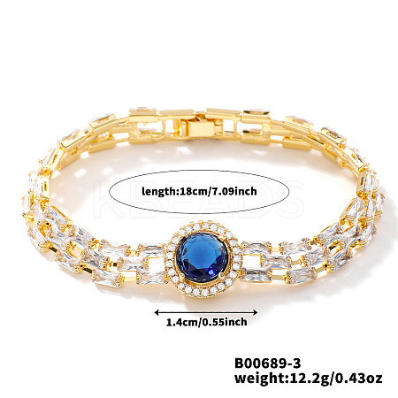 Minimalist Brass Rhinestone Chain Bracelets for Women OD4455-3-1