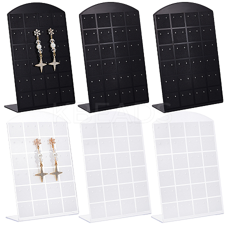 8Pcs 2 Colors 48 Holes Acrylic Earring Display Stands EDIS-CP0001-03-1