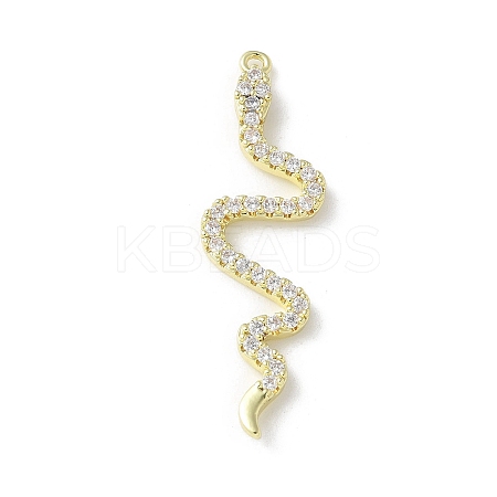 Brass Micro Pave Clear Cubic Zirconia Pendants KK-S505-03G-03-1