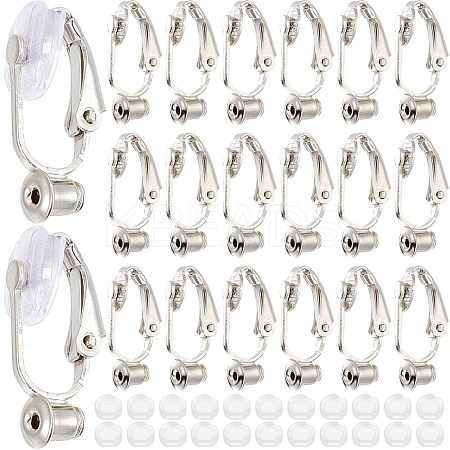 36Pcs Brass Clip-on Earring Converters Findings KK-SP0001-10P-1