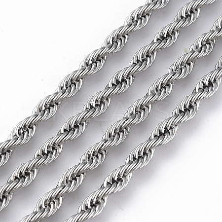 Non-Tarnish 304 Stainless Steel Rope Chain Necklaces for Men Women LS-NJEW-T012-03-66-S-01-1