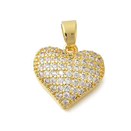 Rack Plating Brass Micro Pave Cubic Zirconia Pendants KK-I716-08G-1