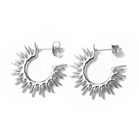 Non-Tarnish 304 Stainless Steel Sun Stud Earrings LS-STAS-B034-13P-1