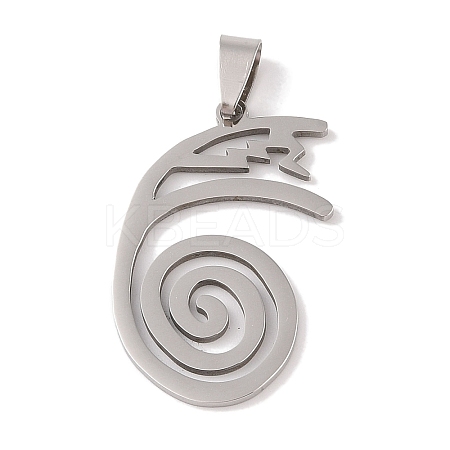 Non-Tarnish Reiki Symbol 201 Stainless Steel Pendants STAS-A094-03C-P-1
