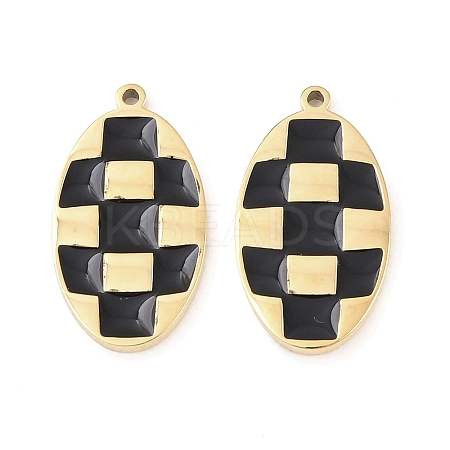 304 Stainless Steel Enamel Pendants STAS-P447-01A-G-1
