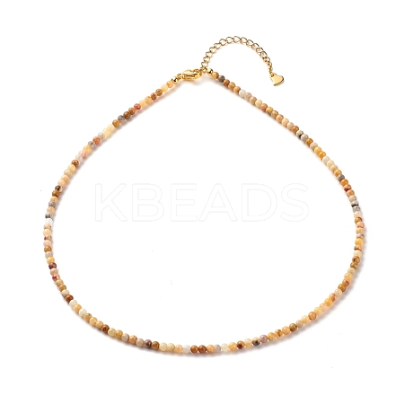 Natural Crackle Agate Beaded Necklaces for Women NJEW-JN03789-04-1