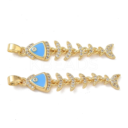 Brass Micro Pave Clear Cubic Zirconia Pendants CU-CBA280C-01G-02-1