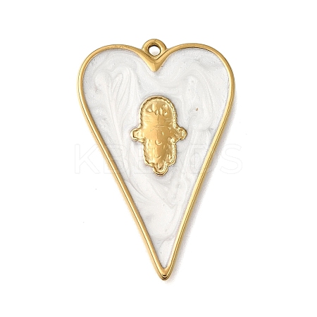 304 Stainless Steel Enamel Pendants STAS-E520-03A-G-1