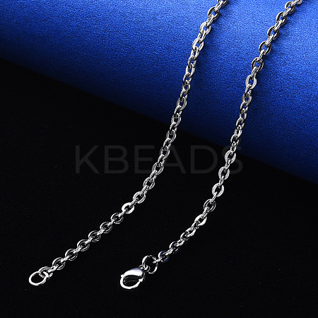 Non-Tarnish 304 Stainless Steel Cable Chain Necklace NJEW-S420-004P-1