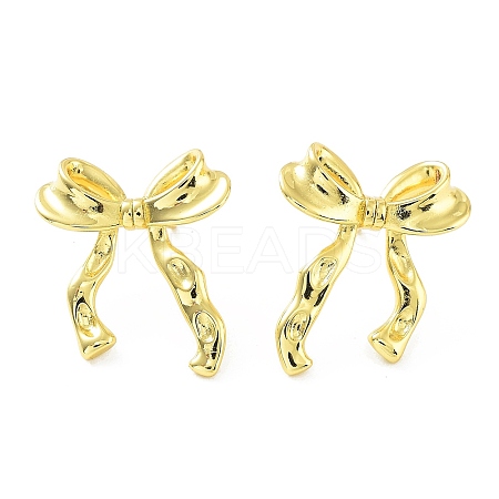 Bowknot Rack Plating Brass Studs Earrings for Women KK-Z038-11G-1