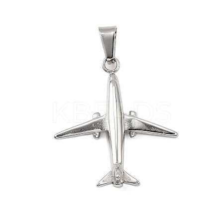 Airplane 304 Stainless Steel Pendants STAS-M121-10P-1
