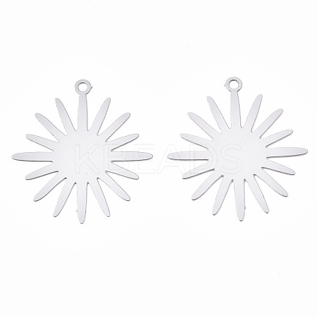 Tarnish Resistant 201 Stainless Steel Filigree Pendants STAS-S118-005P-1