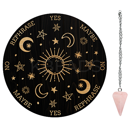 AHADEMAKER 1Pc Cone/Spike/Pendulum Natural Rose Quartz Stone Pendants DIY-GA0004-32B-1