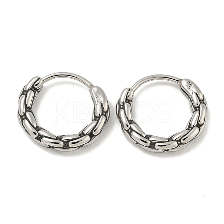316 Surgical Stainless Steel Hoop Earrings EJEW-D096-19I-AS-1
