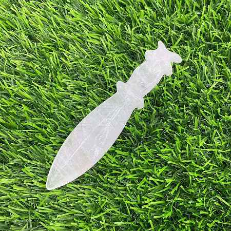 Natural Quartz Crystal Carved Healing Dagger Figurines PW-WG52324-22-1