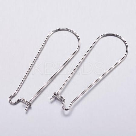 Tarnish Resistant 316 Surgical Stainless Steel Hoop Earrings Settings STAS-K146-040-39x14mm-1
