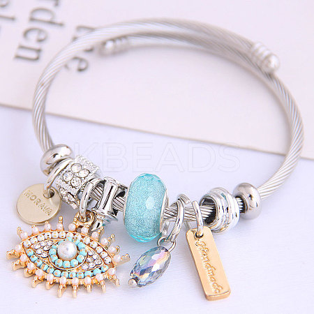 Adjustable 304 Stainless Steel European Bangles FS-WG38FEB-02-1