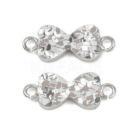 Brass Textured Connector Charms KK-K351-56P-1