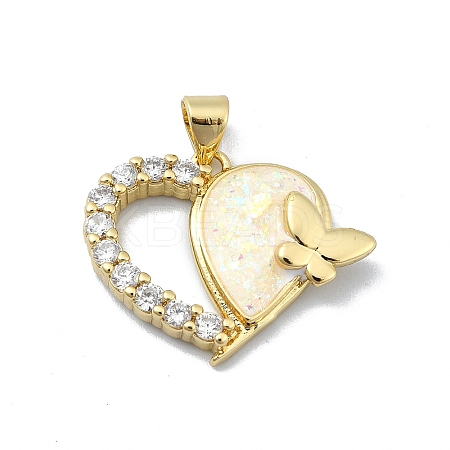 Brass Micro Pave Clear Cubic Zirconia Pendants KK-A221-19G-G-1
