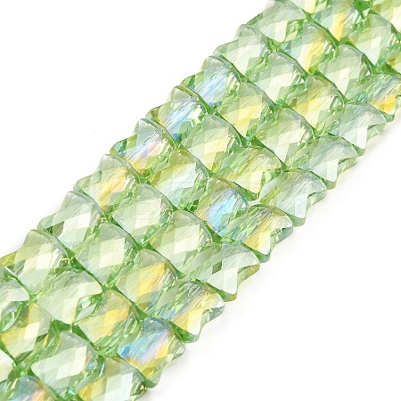 AB Color Plated Transparent Glass Beads Strands EGLA-P051-06A-A12-1