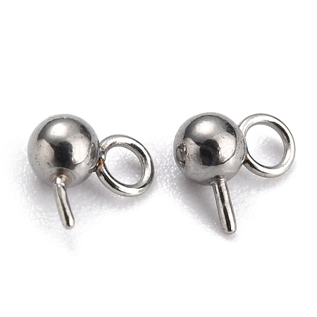 Non-Tarnish 304 Stainless Steel Ball Post Stud Earring Findings STAS-Z035-02P-A-1