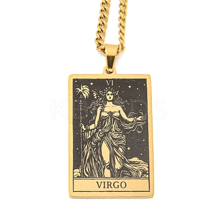 304 Stainless Steel Tarot Pendant Necklaces NJEW-A026-01G-06-1