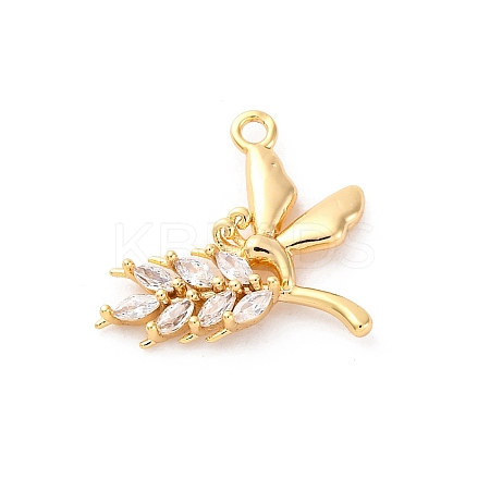 Brass Crystal Rhinestone Pendants KK-E793-05G-1
