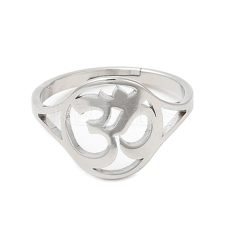 Non-Tarnish 304 Stainless Steel Yoga Adjustable Ring for Women RJEW-M149-24P-1