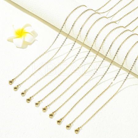 10Pcs 304 Stainless Steel Cable Chain Necklaces NJEW-YW0001-25G-1