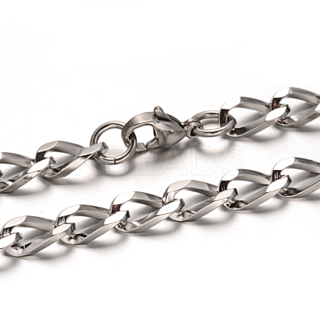 304 Stainless Steel Curb Chain Necklaces X-NJEW-M150-01P-1