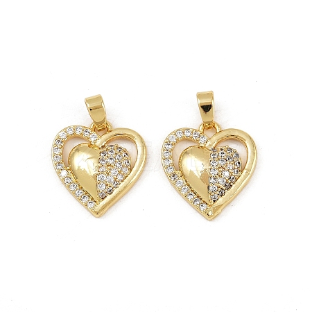 Brass Micro Pave Cubic Zirconia Pendants KK-F908-16G-1