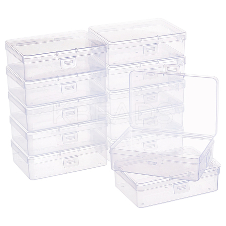 12Pcs Transparent Plastic Storage Boxes CON-CN0001-43-1