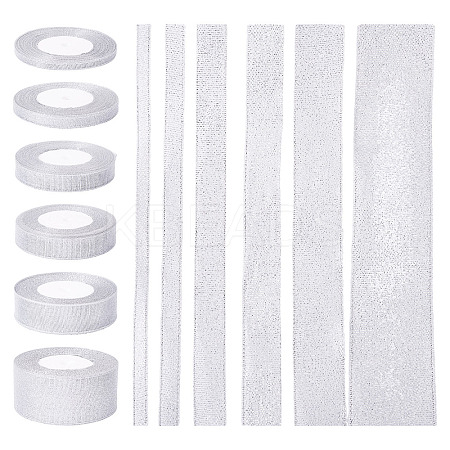 6 Styles 6 Rolls Polyester Ribbons SRIB-TA0001-27-1