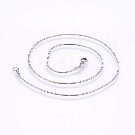 Non-Tarnish 304 Stainless Steel Snake Chain Necklaces NJEW-F226-01P-02-1