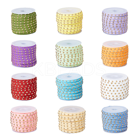 12 Rolls 12 Colors Faux Suede Cord LW-FH0001-01B-1